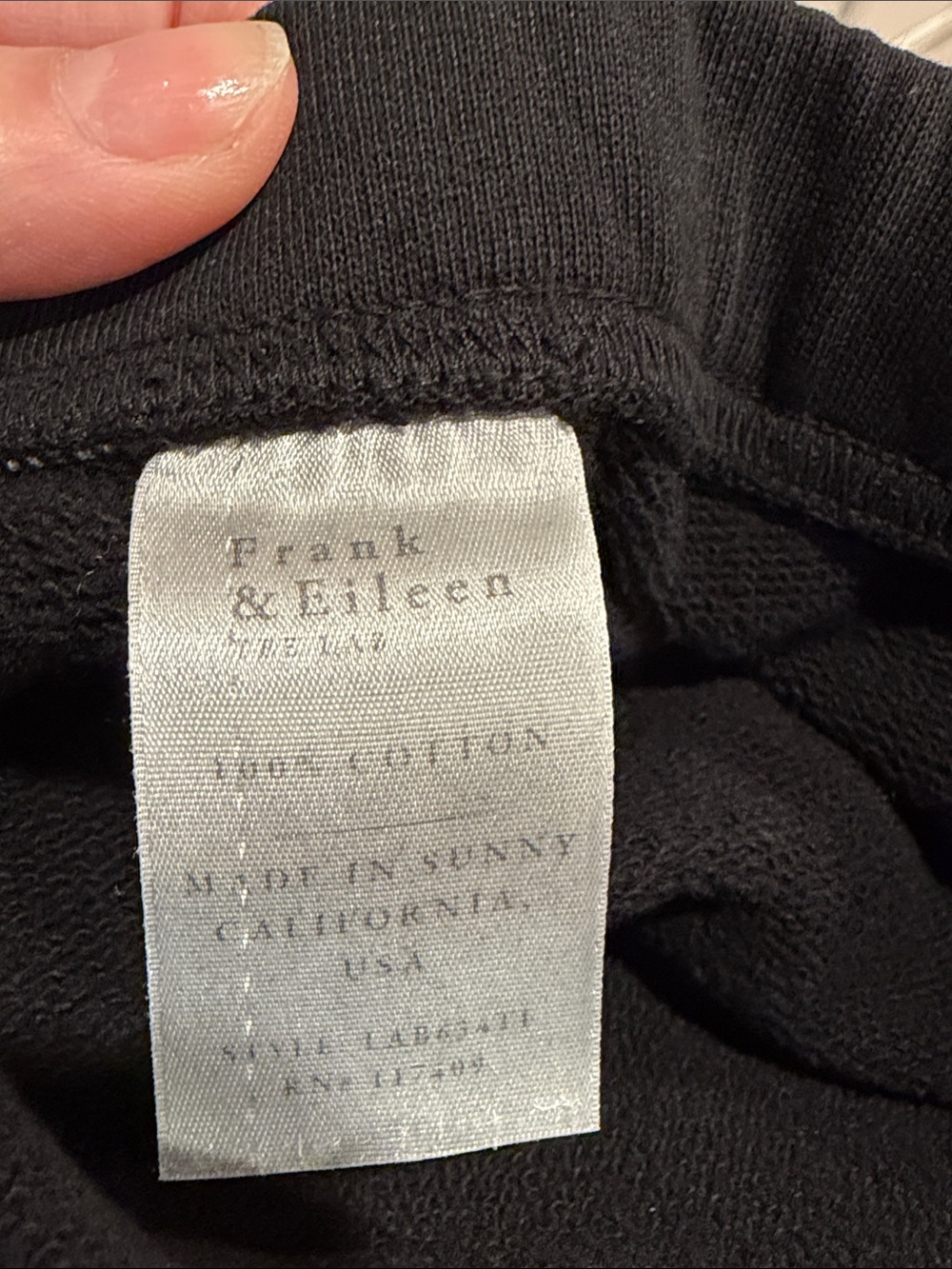 Frank & Eileen Black Cropped Wide-Leg Pull-On sweatpants small - Picture 5 of 6